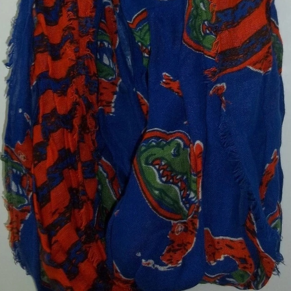 Blue and Orange Florida Gator Print Infinity Scarf